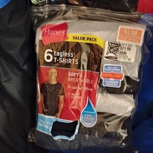 Hanes Men's Short Sleeve Tees - Black, Gray, White